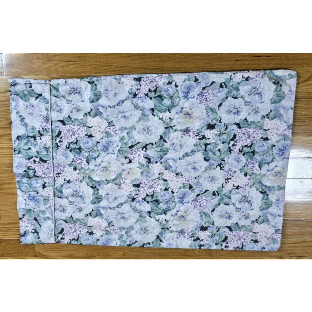 VTG Eileen West Delphinium Floral Pillowcase Standard 100% Cotton Cottagecore